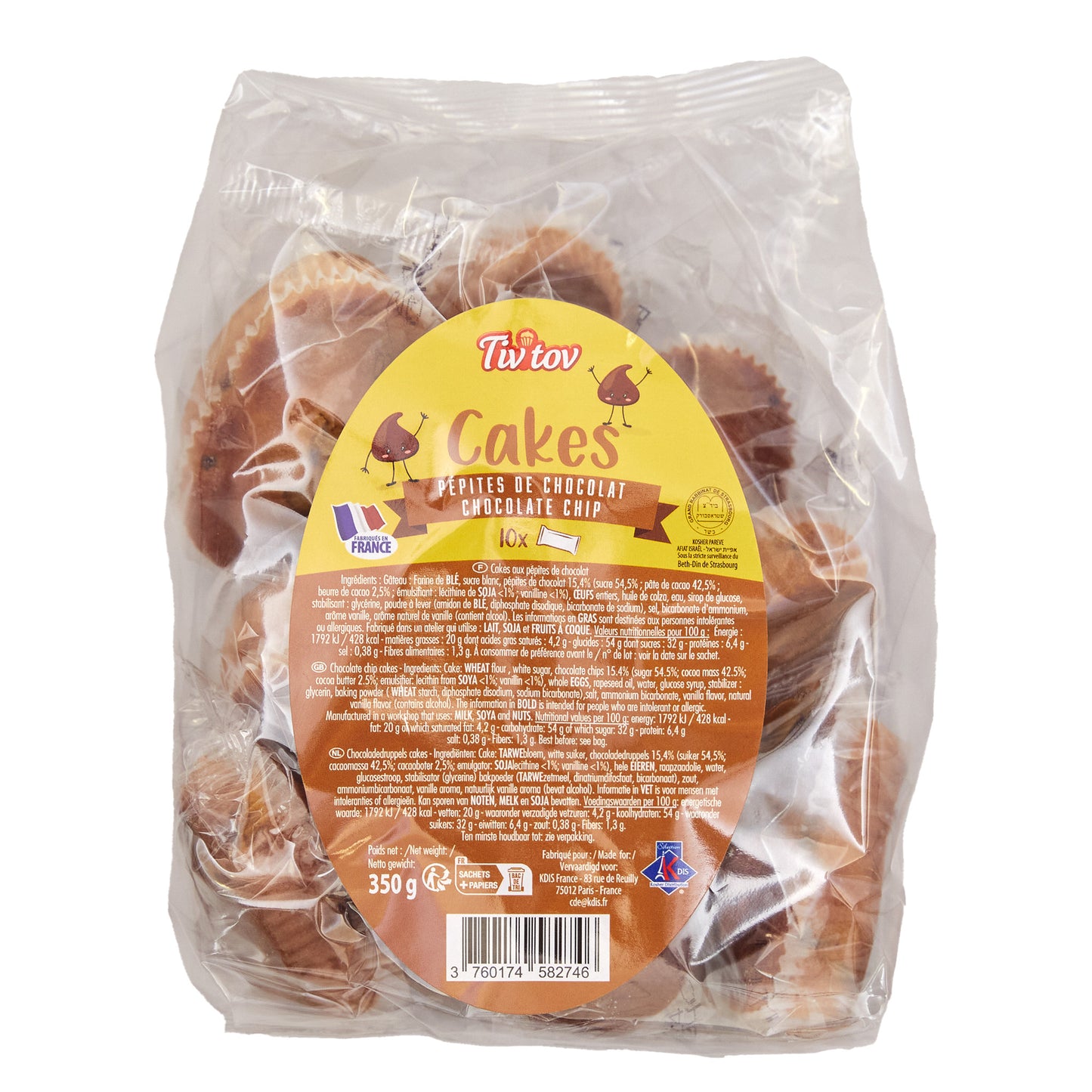 SACHET DE 10 CAKES AUX PEPITES DE CHOCOLAT