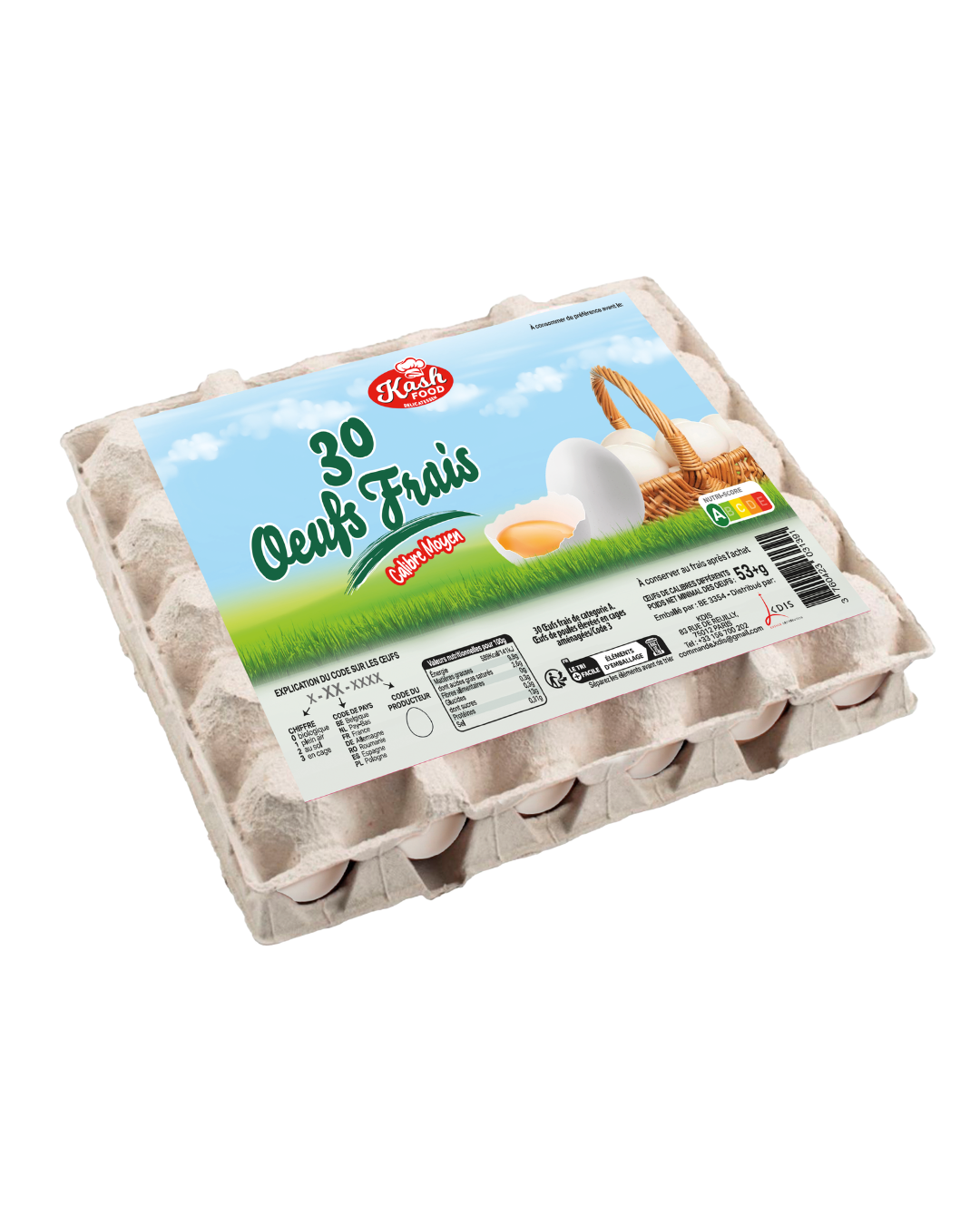 BOITE DE 30 OEUFS MOYEN