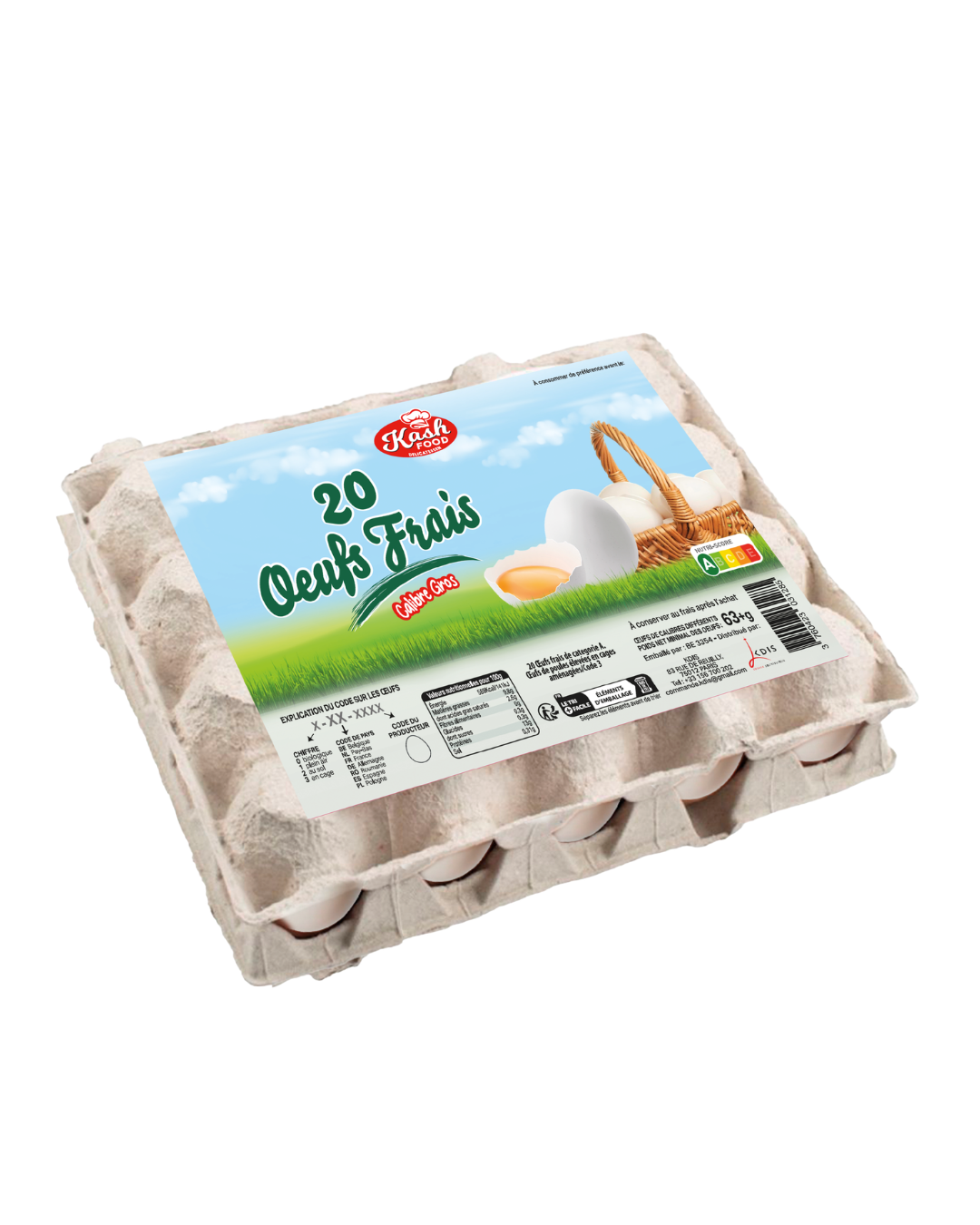 BOITE DE 20 OEUFS GROS